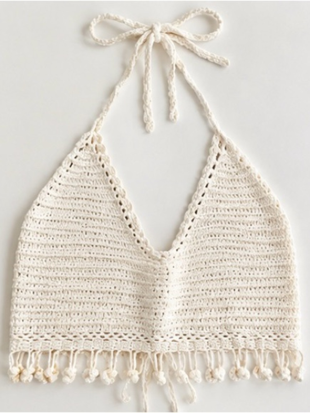 Urban Outfitters Crochet Halter Camisole - Cream